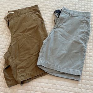 Mens chino, flat front shorts 2/$15